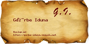 Görbe Iduna névjegykártya